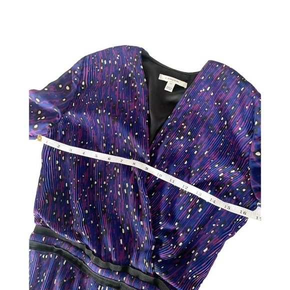 Carven Women’s Georgette‎ Pleated Violet Cocktail Dress Ruffle Hem Size 38/8 US - Picture 16 of 16